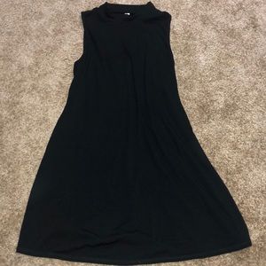 High neck black dress